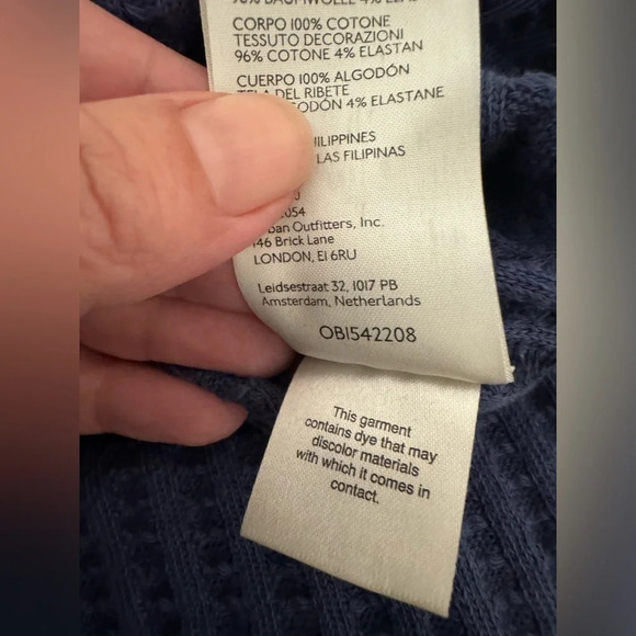 Free People We the Free Oceana Blue Raymond Thermal Top Oversized Size Medium - Picture 8 of 11